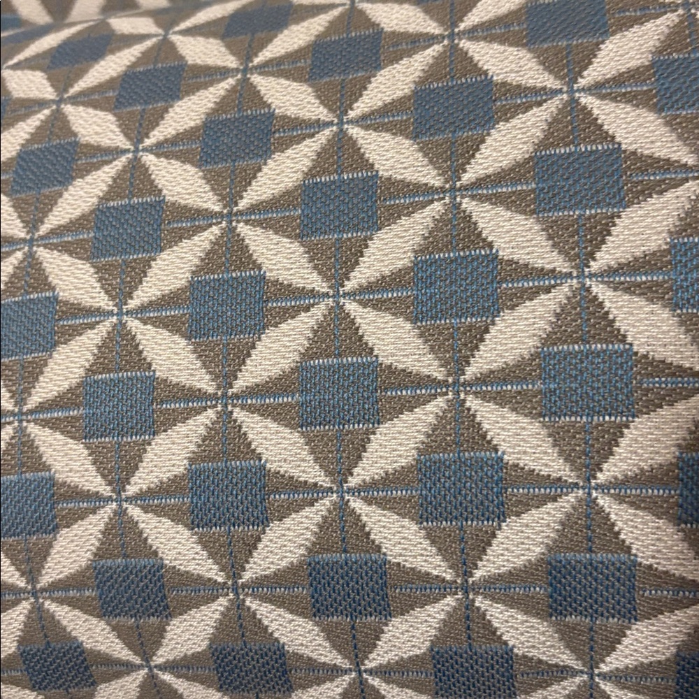 Sunbrella Pair of Geometric Blue and Gray Accent Pillows, Performance Fabric - Picture 7 of 7